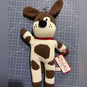 Zubels Dog Spot 12”. NWT! 100% cotton. Hand knit. Adorable!